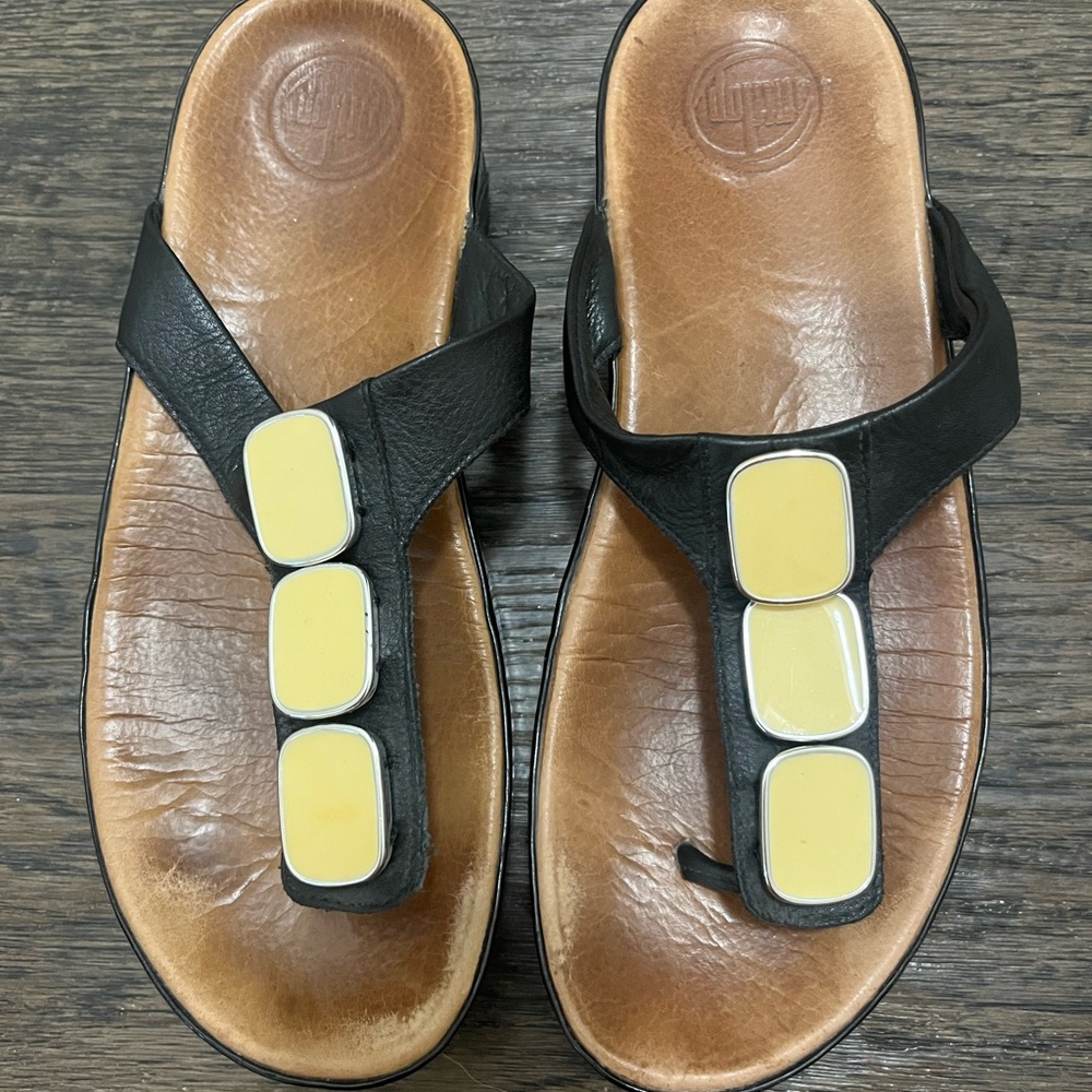 Fitflop Black and Yellow Sandals